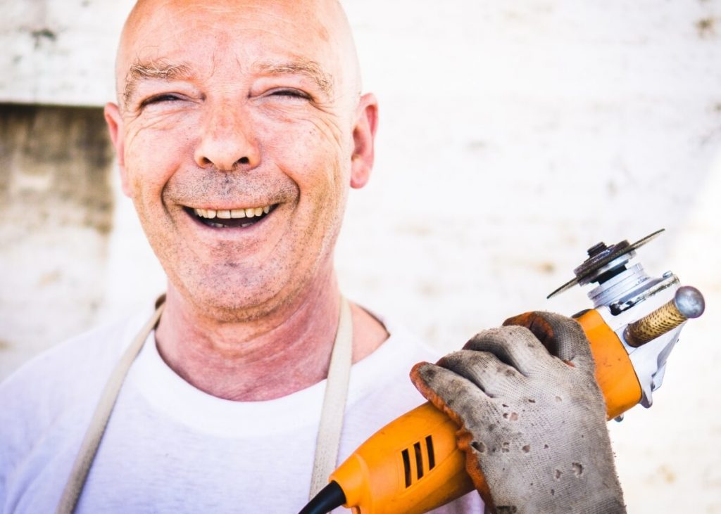 happy construction worker from better deliveries with fleet management service