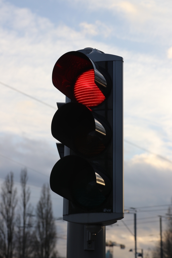 Traffic light on red