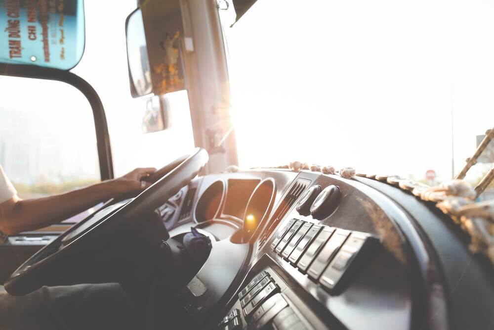 truck dashboard of long-haul delivery vehicle