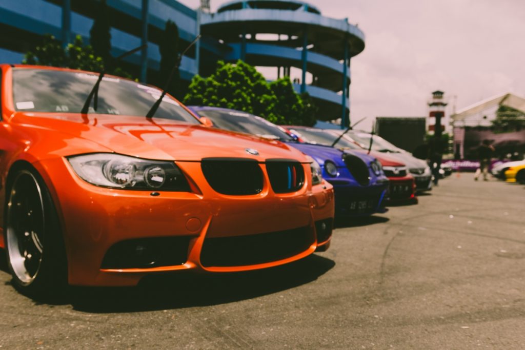 Row of company cars