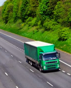 A lorry being driven by a driver with an operators licence